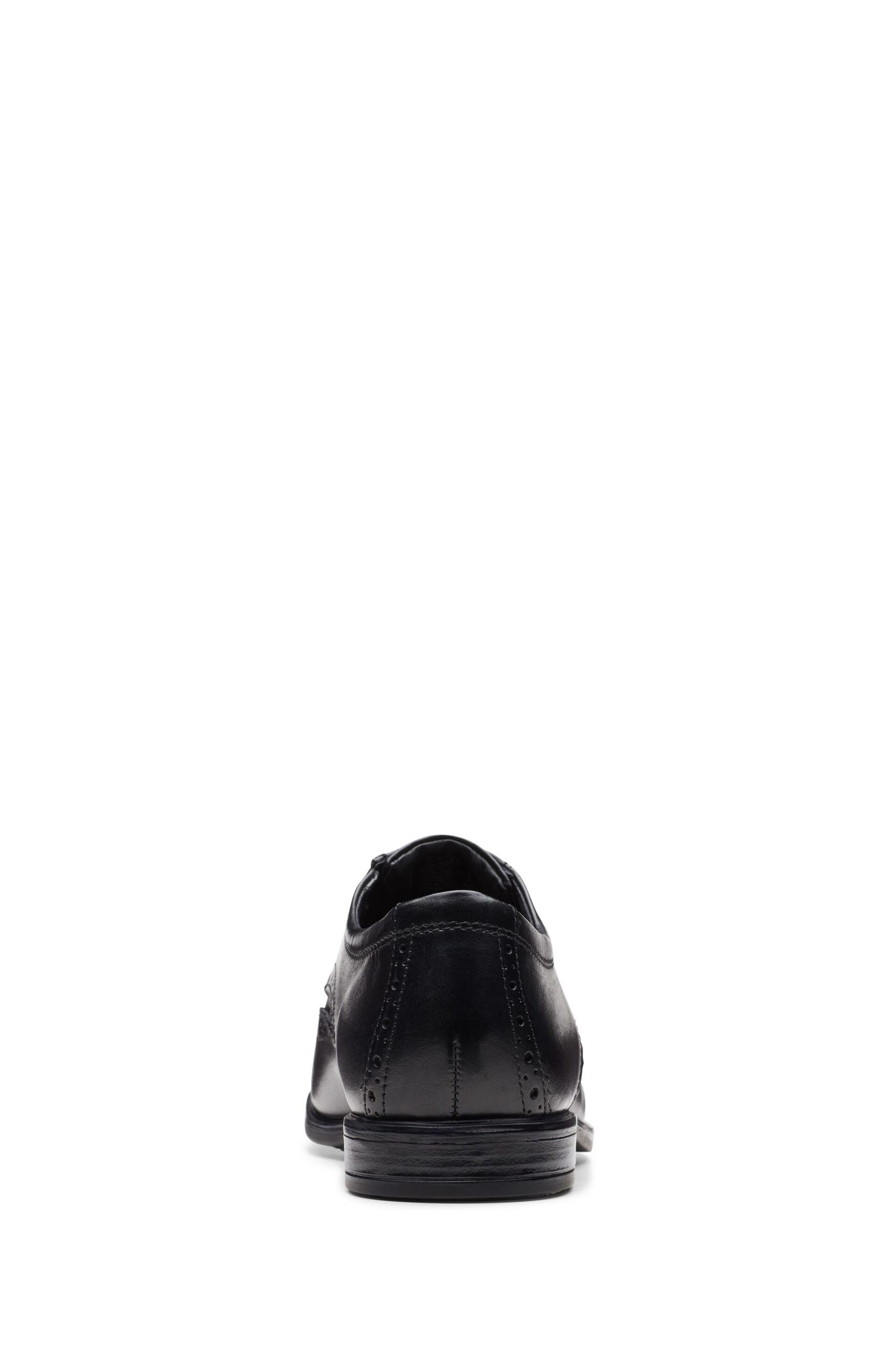 Clarks Black Leather Howard Wing Wide Fit Shoes - Image 6 of 7