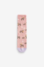 Pink/Lilac/Oatmeal Hamish the Highland Cow Ankle Socks 4 Pack - Image 2 of 5