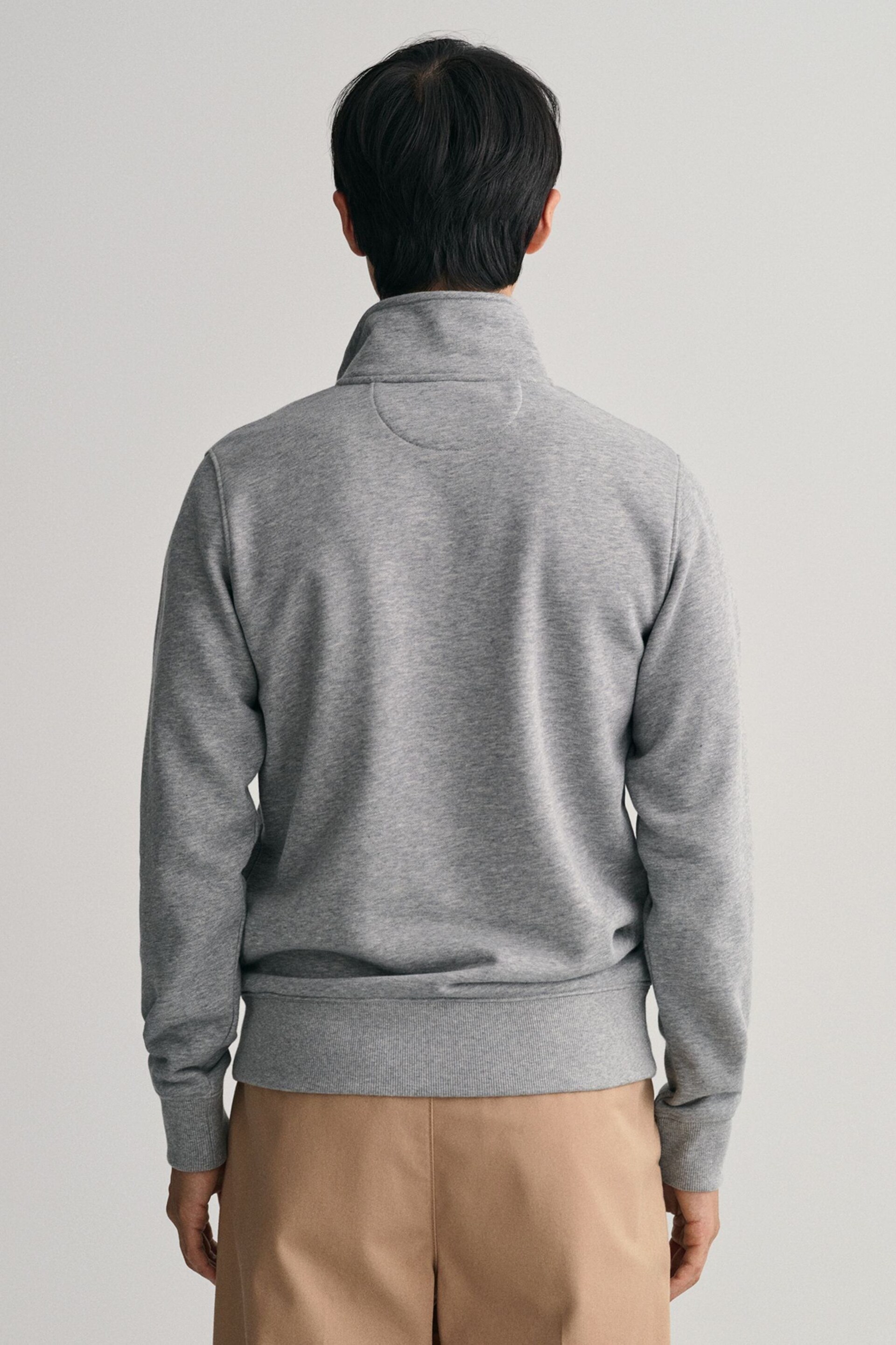 GANT Black Original Half Zip Sweatshirt - Image 2 of 6