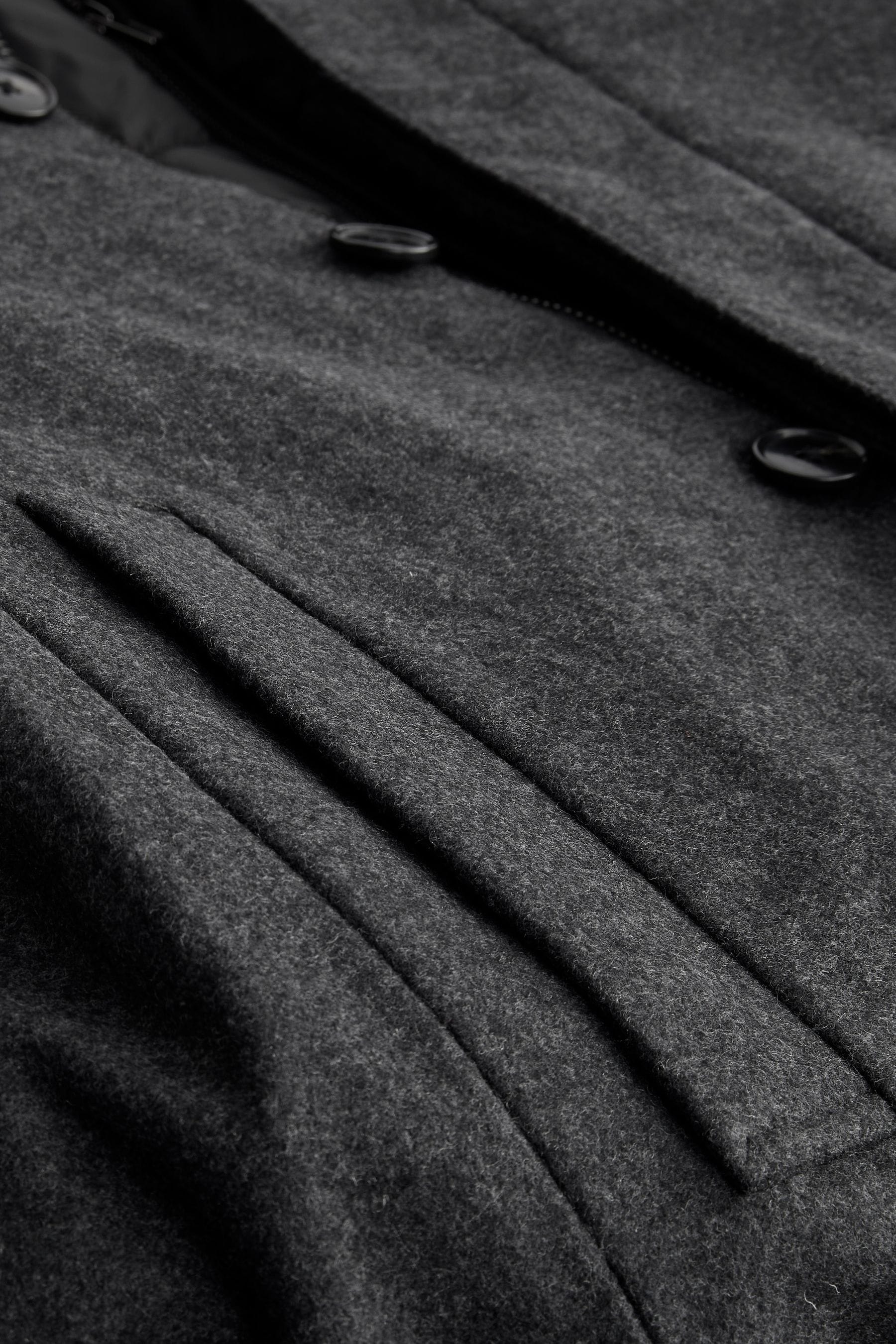 Buy Charcoal Grey Signature Italian Wool Rich Funnel Neck Coat With Removable Gilet from the Next UK online shop