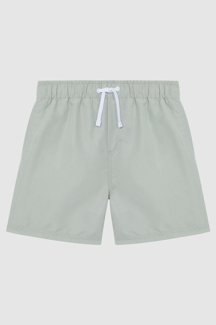 Reiss Mint Wave Junior Plain Drawstring Swim Shorts - Image 2 of 5