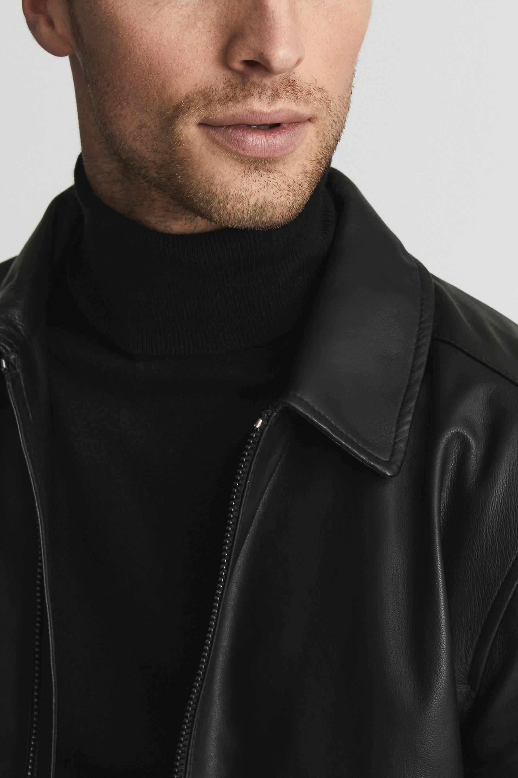 Reiss mens leather jacket sale hot sale