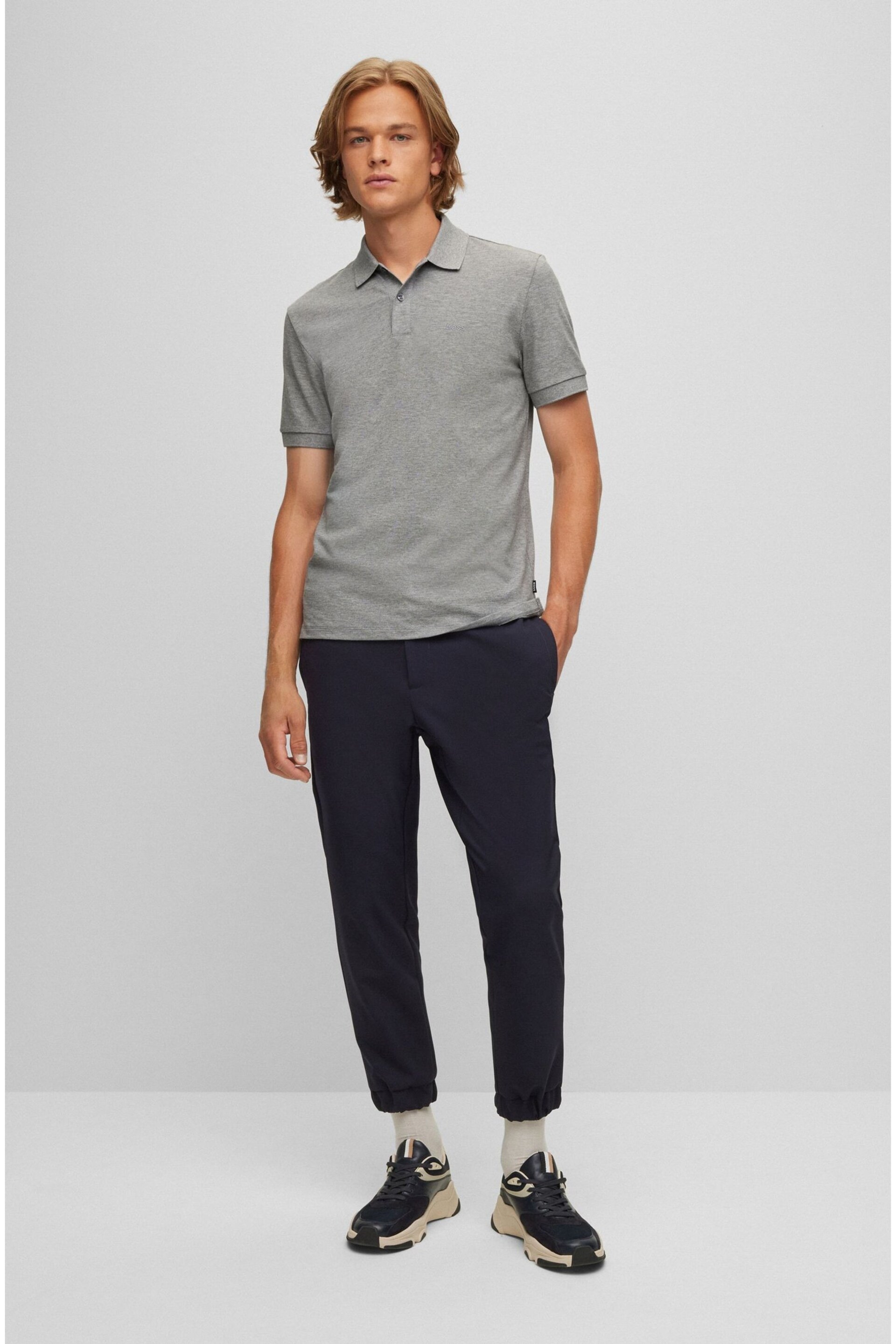 BOSS Grey Pallas Polo Shirt - Image 3 of 5