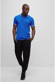 BOSS Bright Blue/Blue Tipping Paddy Polo Shirt - Image 3 of 5