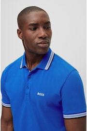 BOSS Bright Blue/Blue Tipping Paddy Polo Pink Cream Shirt - Image 4 of 5