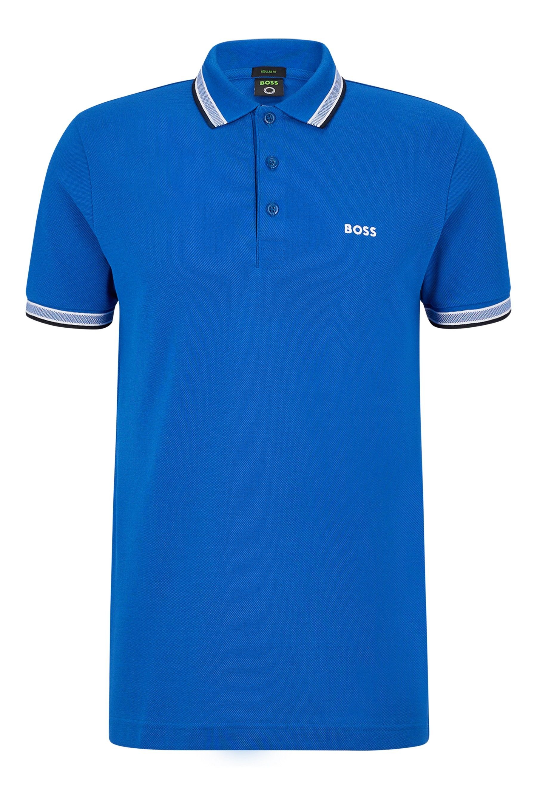 Buy BOSS Bright Blue Blue Tipping Cotton Paddy Tipped Polo Shirt from Next Singapore