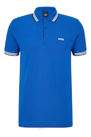 BOSS Bright Blue/Blue Tipping Paddy Polo Pink Cream Shirt - Image 5 of 5