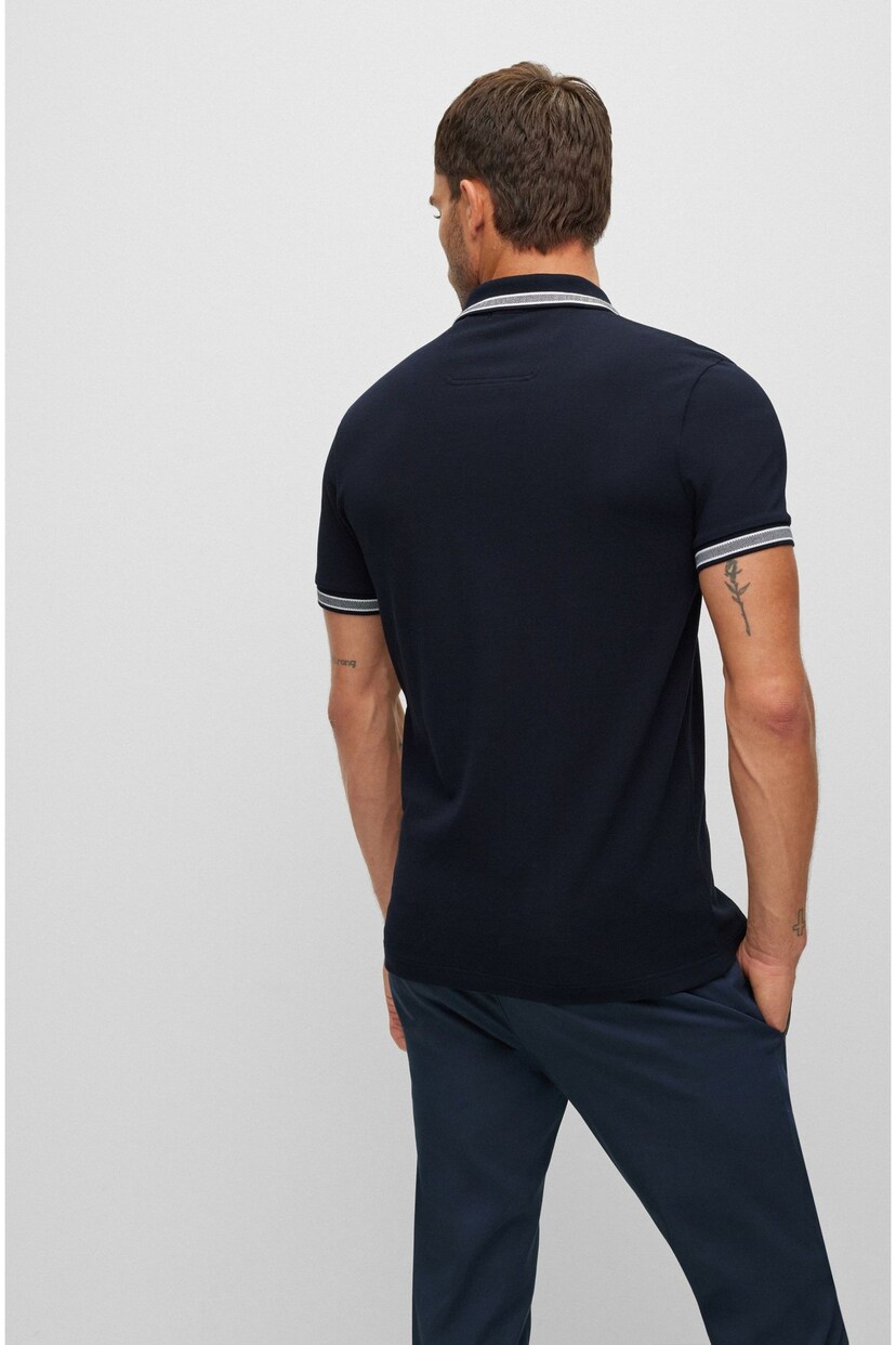 BOSS Blue Paddy Tipped Polo Shirt - Image 2 of 8