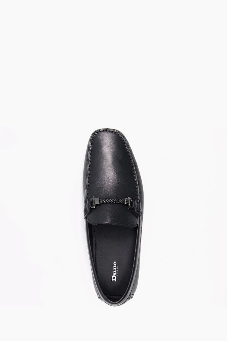 Dune London Black Regular Fit Beacons Driver Moccasins With Woven Trim - Image 6 of 6