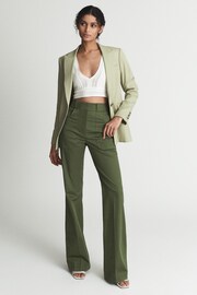 Reiss Bright Green Loren Flared Trousers - Image 6 of 6