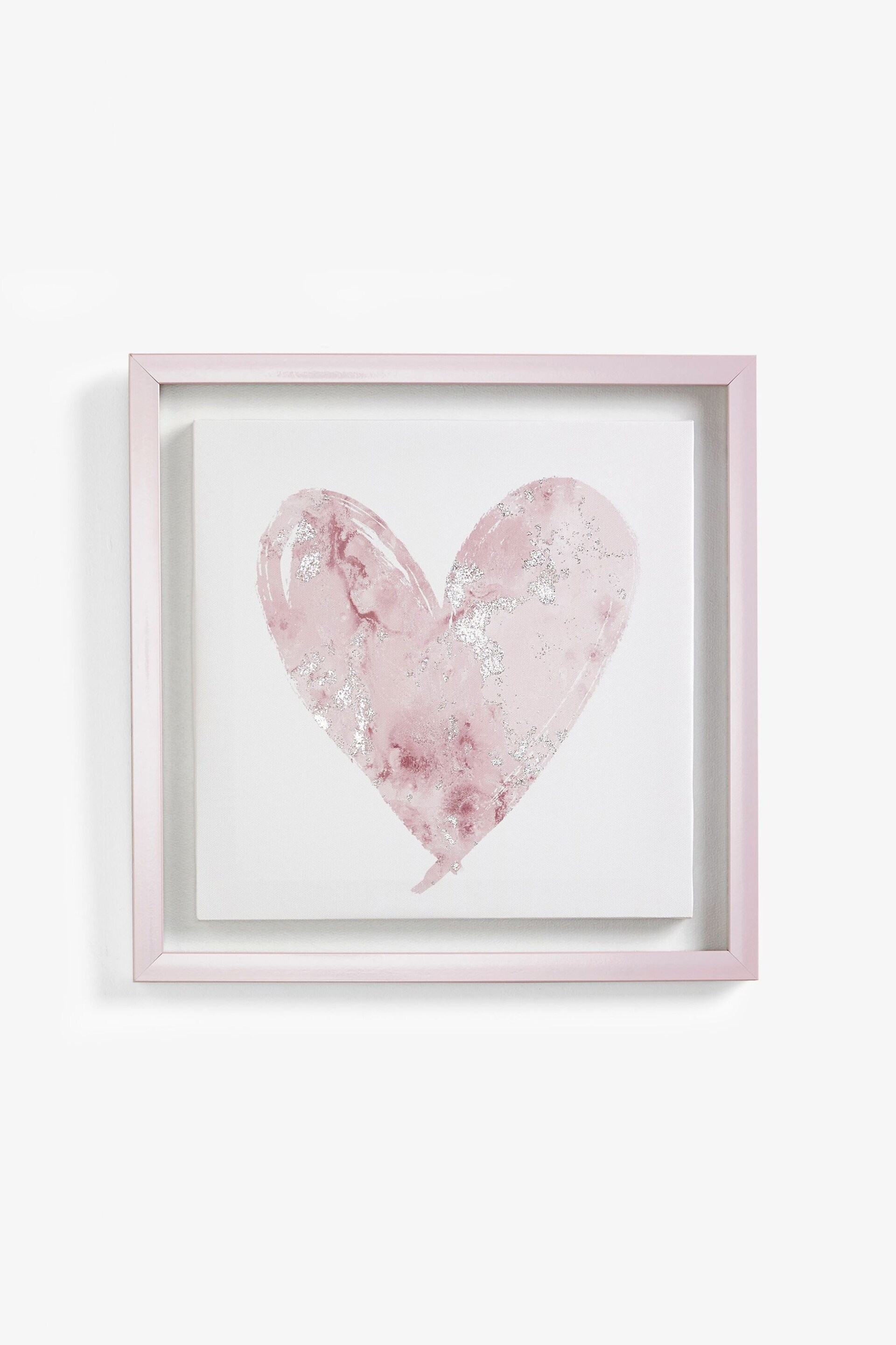 Pink Heart Framed Canvas Wall Art - Image 3 of 5