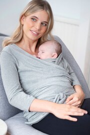 Seraphine Grey Maternity Cotton ¾ Sleeve Skin to Skin Top - Image 5 of 8