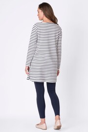 Seraphine White Striped Cotton Maternity & Nursing Tunic - Image 3 of 3