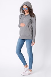 Seraphine Grey Cotton Blend 3 in 1 Maternity Hoodie - Image 4 of 5