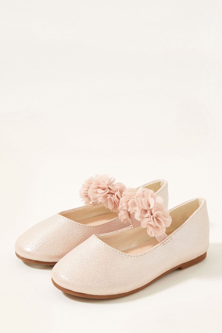 Monsoon Pink Textured Corsage Walker Shoes - Image 1 of 3