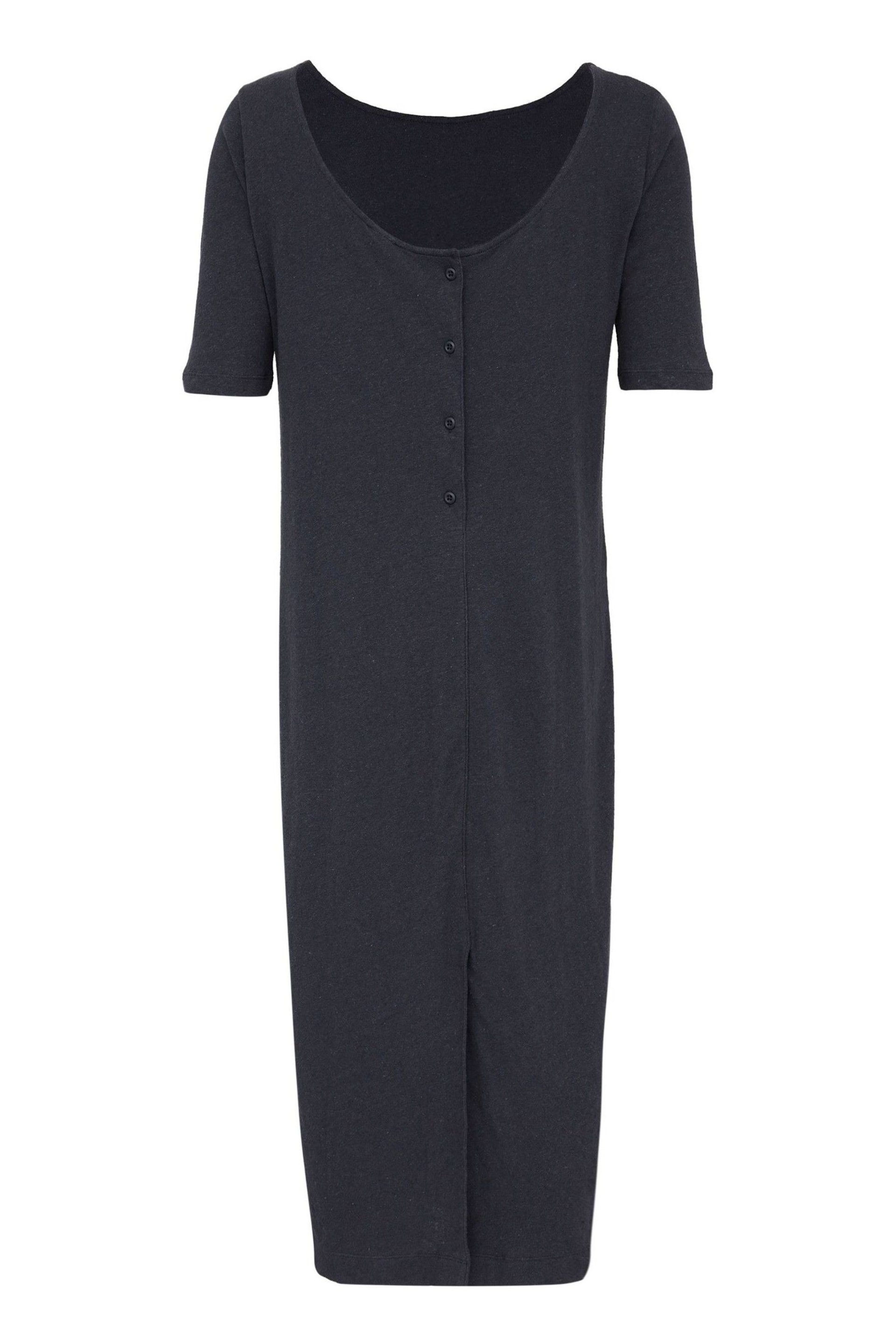 Celtic & Co. Navy Blue Linen/Cotton Button Back Dress - Image 4 of 5