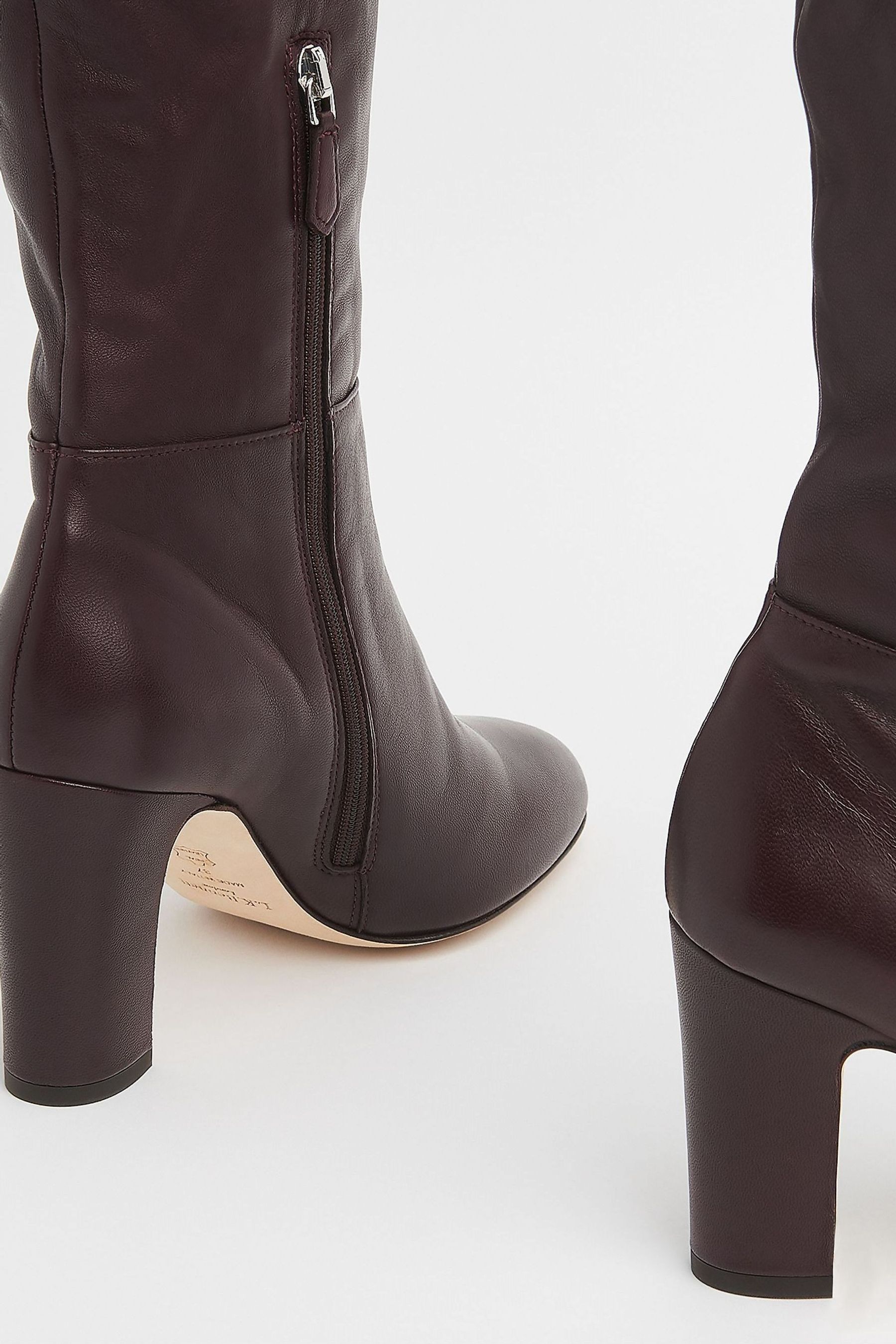 Buy LK Bennett Red Kristen Bordeaux Nappa Leather Knee Boots from Next Lithuania