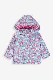 JoJo Maman Bébé Blue Strawberry Waterproof Jacket - Image 1 of 3