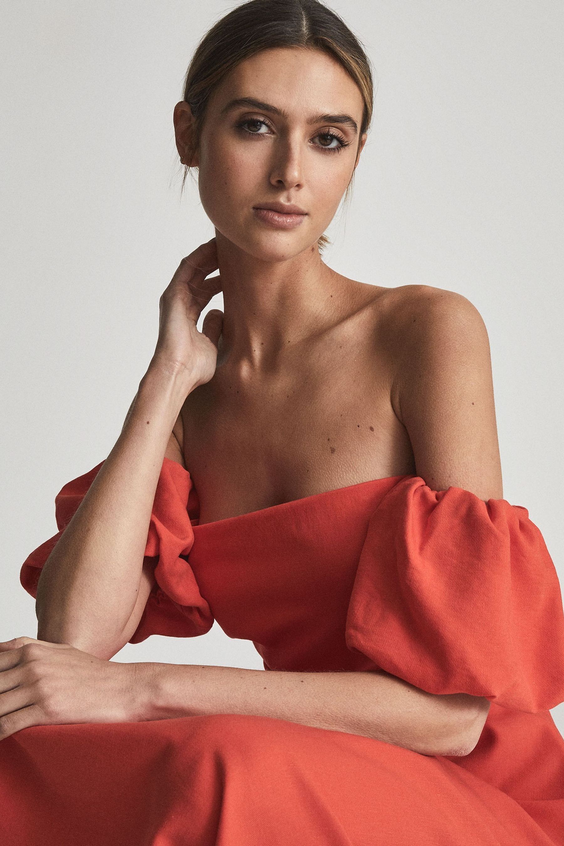 Reiss off the shoulder dress deals