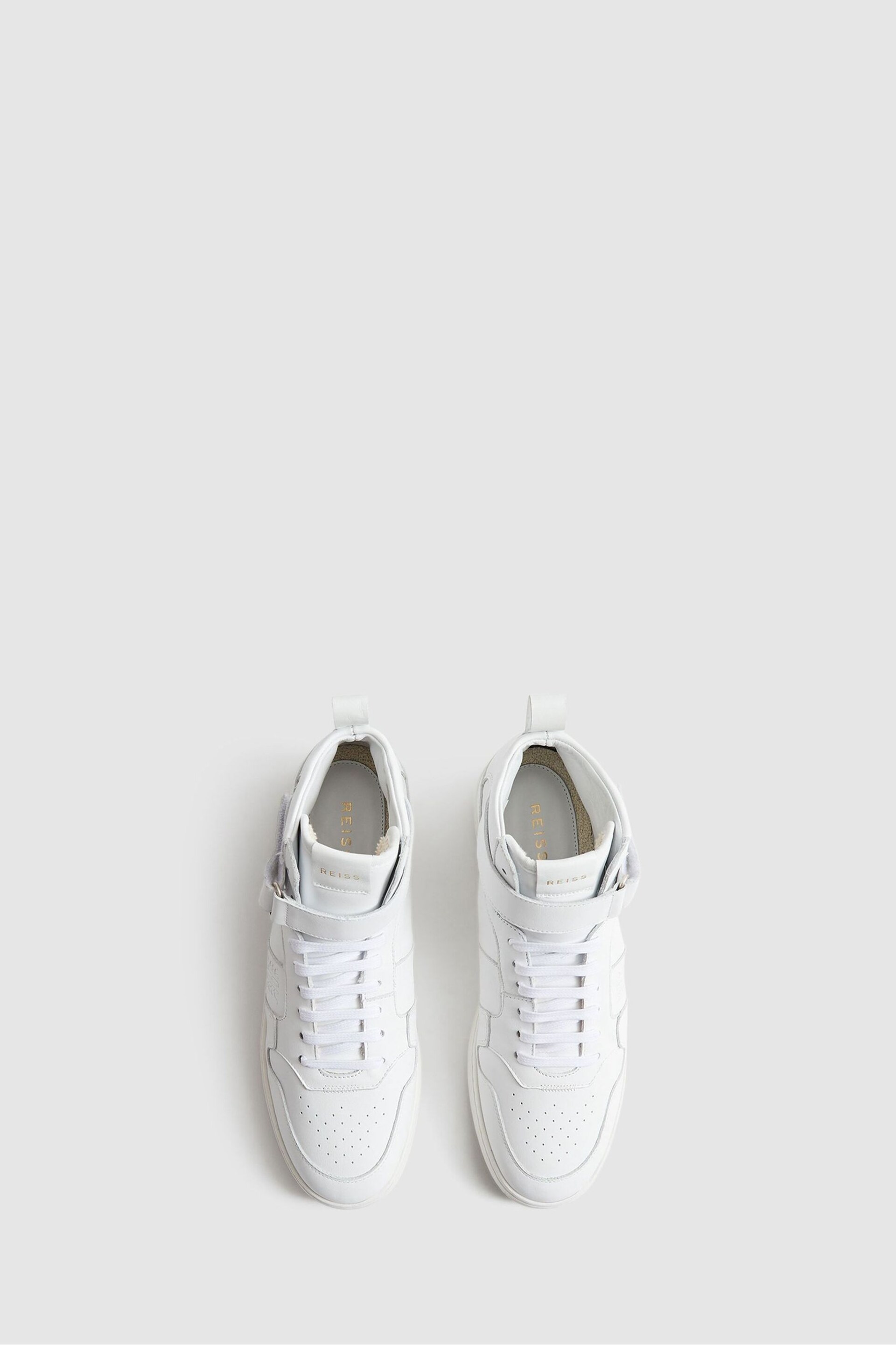 Reiss White Aira High Top Leather Trainers - Image 4 of 7