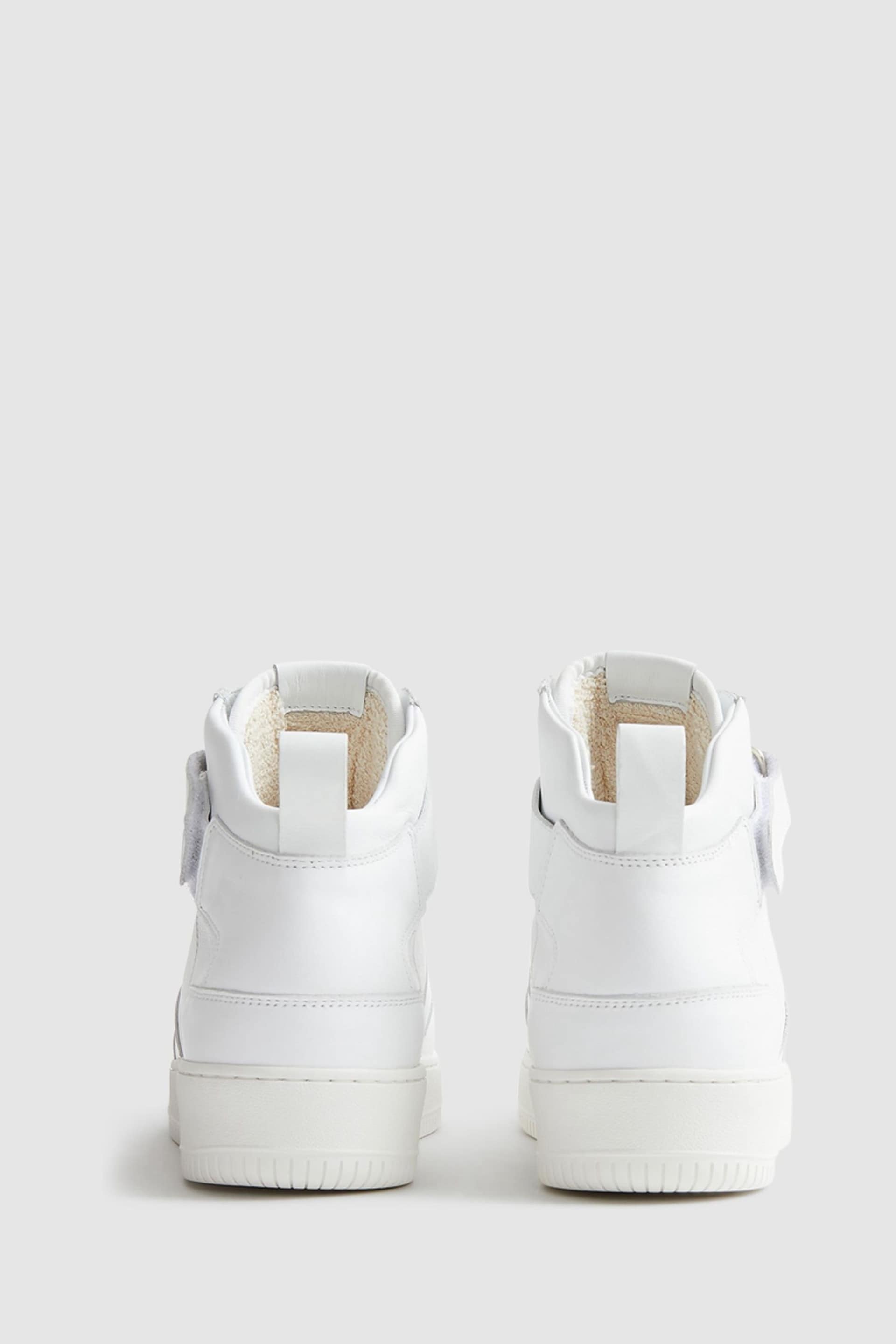 Reiss White Aira High Top Leather Trainers - Image 6 of 7