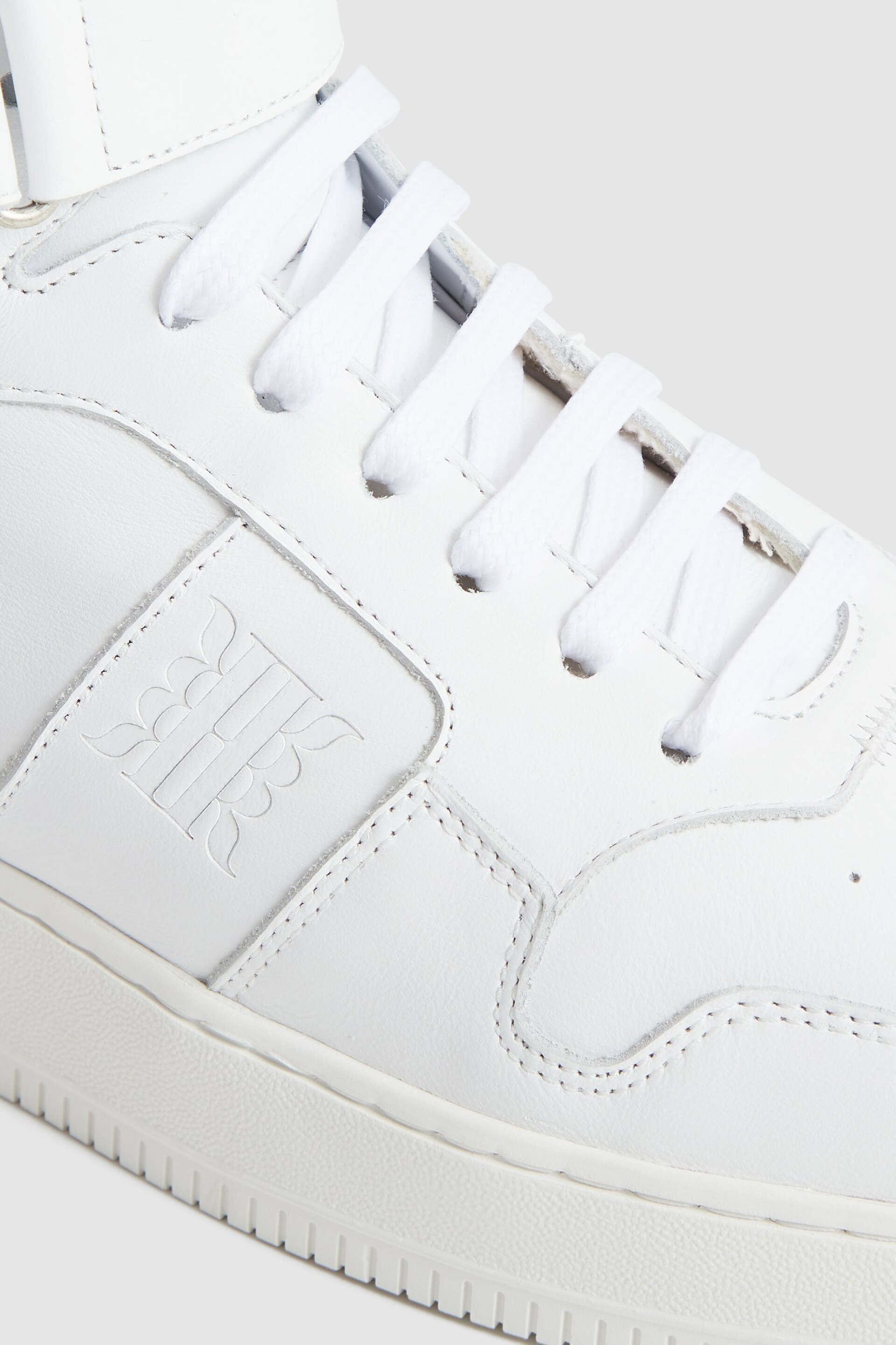 Reiss White Aira High Top Leather Trainers - Image 7 of 7