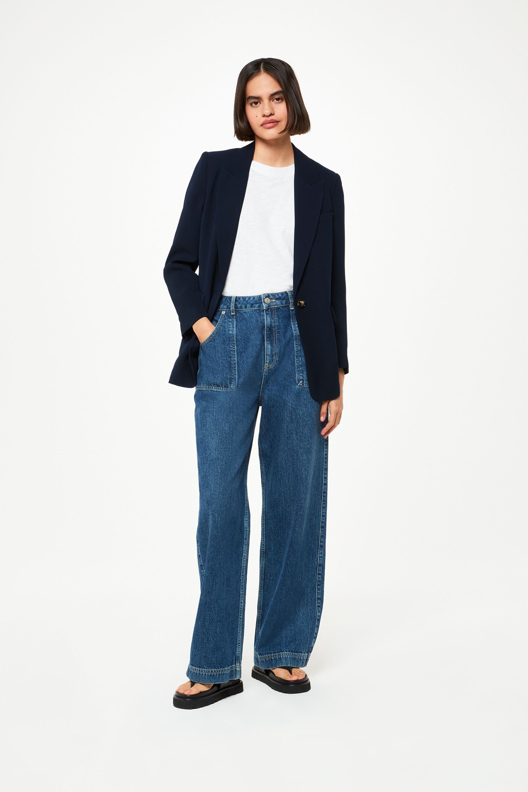 Buy Whistles Navy Blue Boyfriend Crepe Blazer from Next Ireland