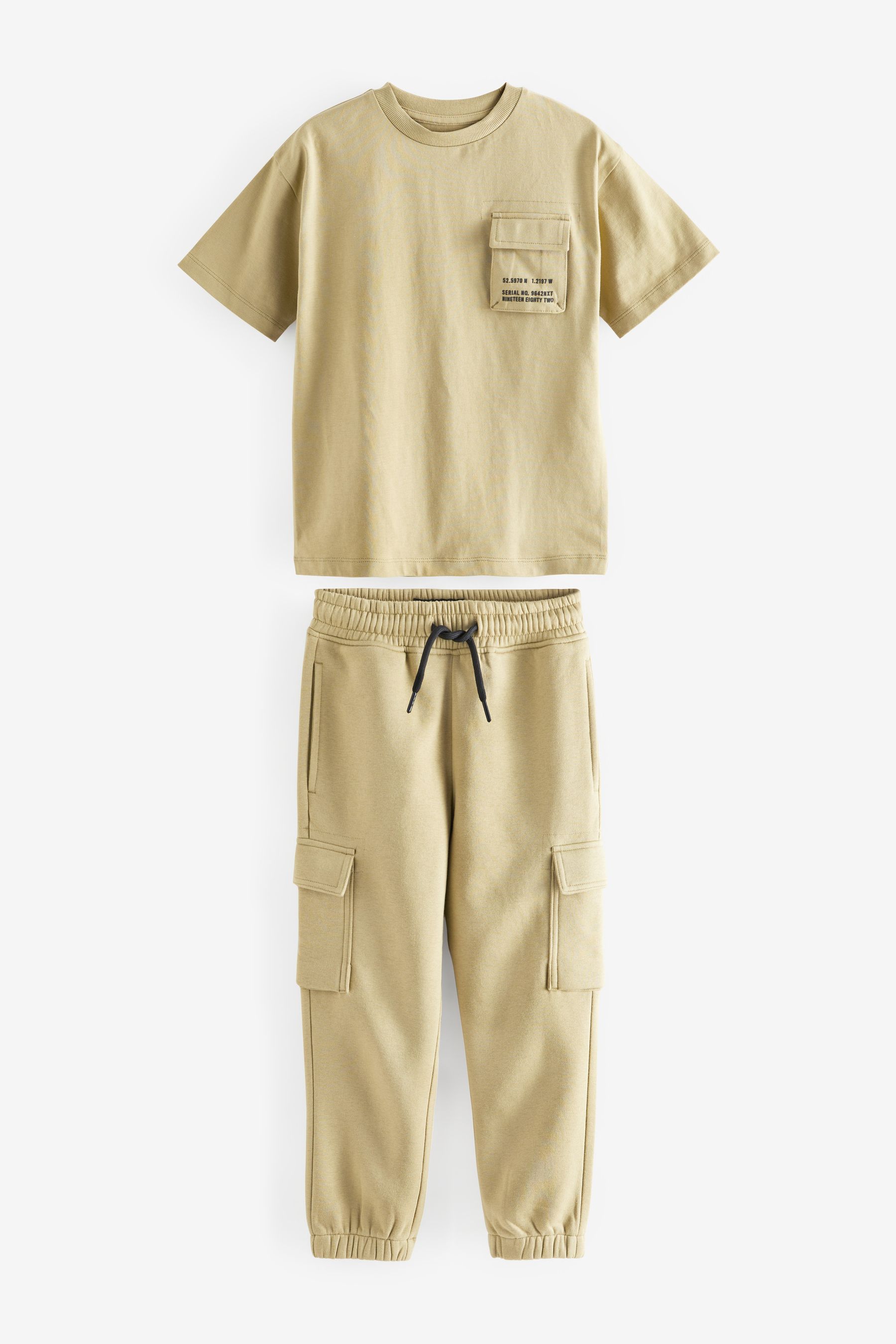 Buy Cement Neutral Utility Short Sleeve T Shirt and Cargo Jogger Set 3 16yrs from Next Luxembourg