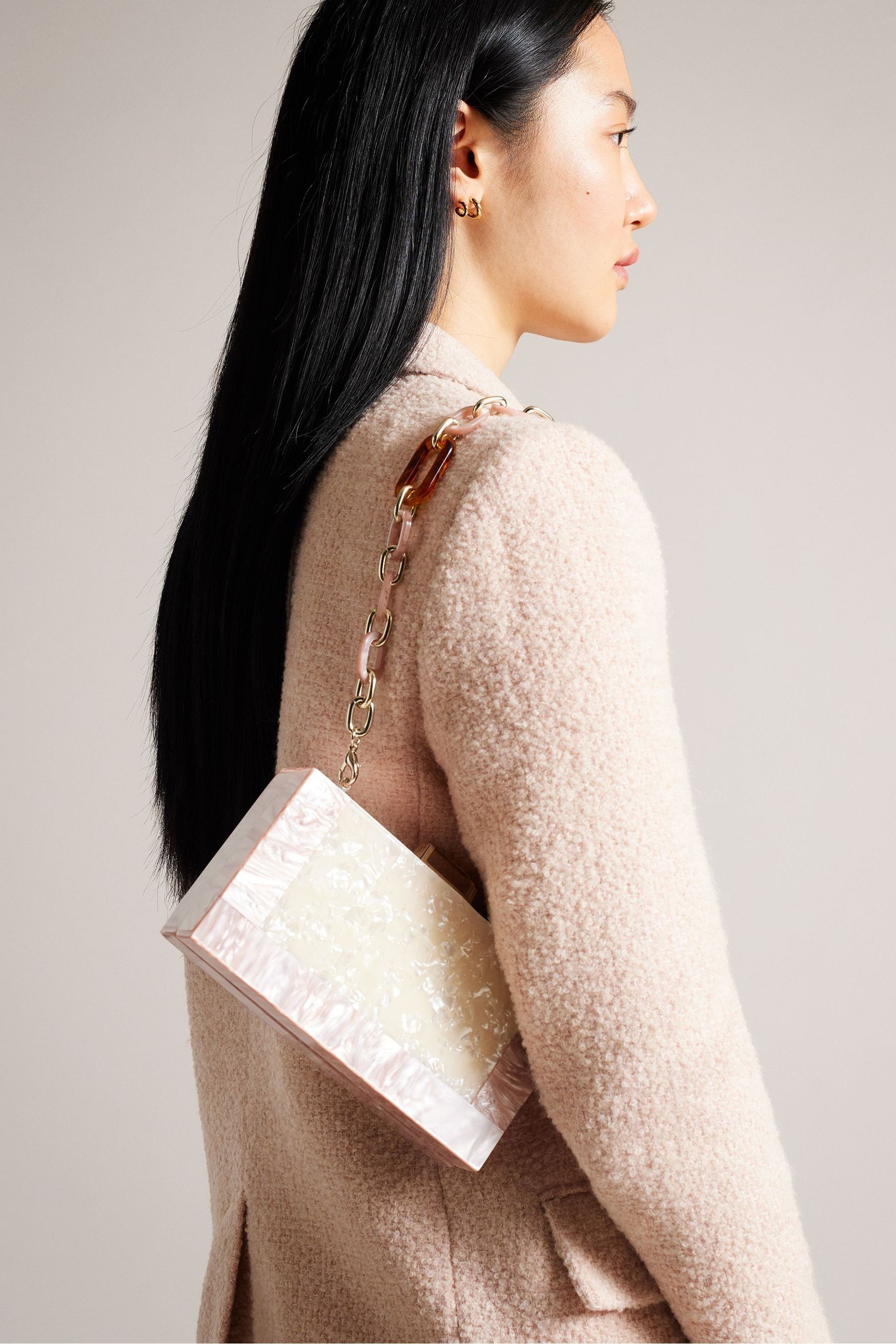 Buy Ted Baker Natural Plassie Natural Perspex Boxy Bag from Next Luxembourg