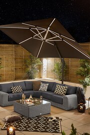 Nova Outdoor Living Grey Galaxy LED Cantilever 3m Square Parasol with Cover - Image 1 of 4