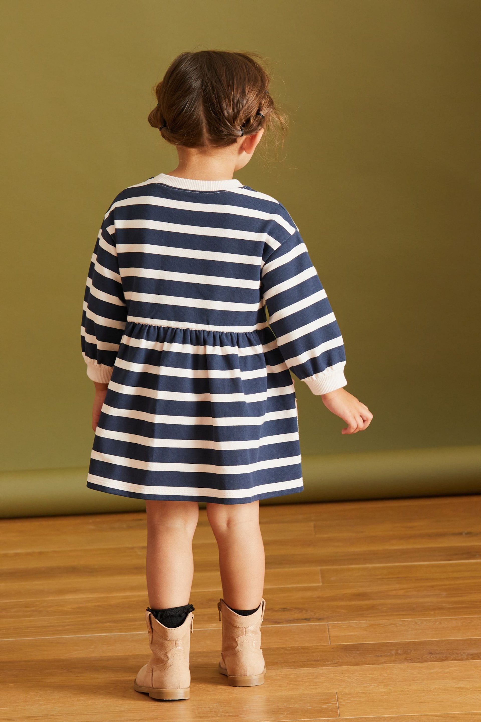 Striped Character Sweat Dress (3mths-7yrs) - Image 3 of 8