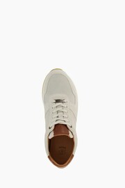 Dune London White Trilogy Perforated Runner Trainers - Image 5 of 5