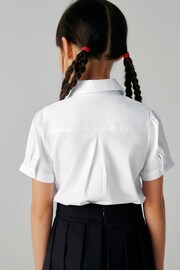 Clarks White Short Sleeve Girls Lace Trim School Shirt - Image 3 of 11