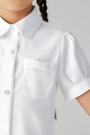 Clarks White Short Sleeve Girls Lace Trim School Shirt - Image 6 of 11