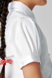 Clarks White Short Sleeve Girls Lace Trim School Shirt - Image 7 of 11