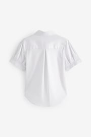 Clarks White Short Sleeve Girls Lace Trim School Shirt - Image 9 of 11