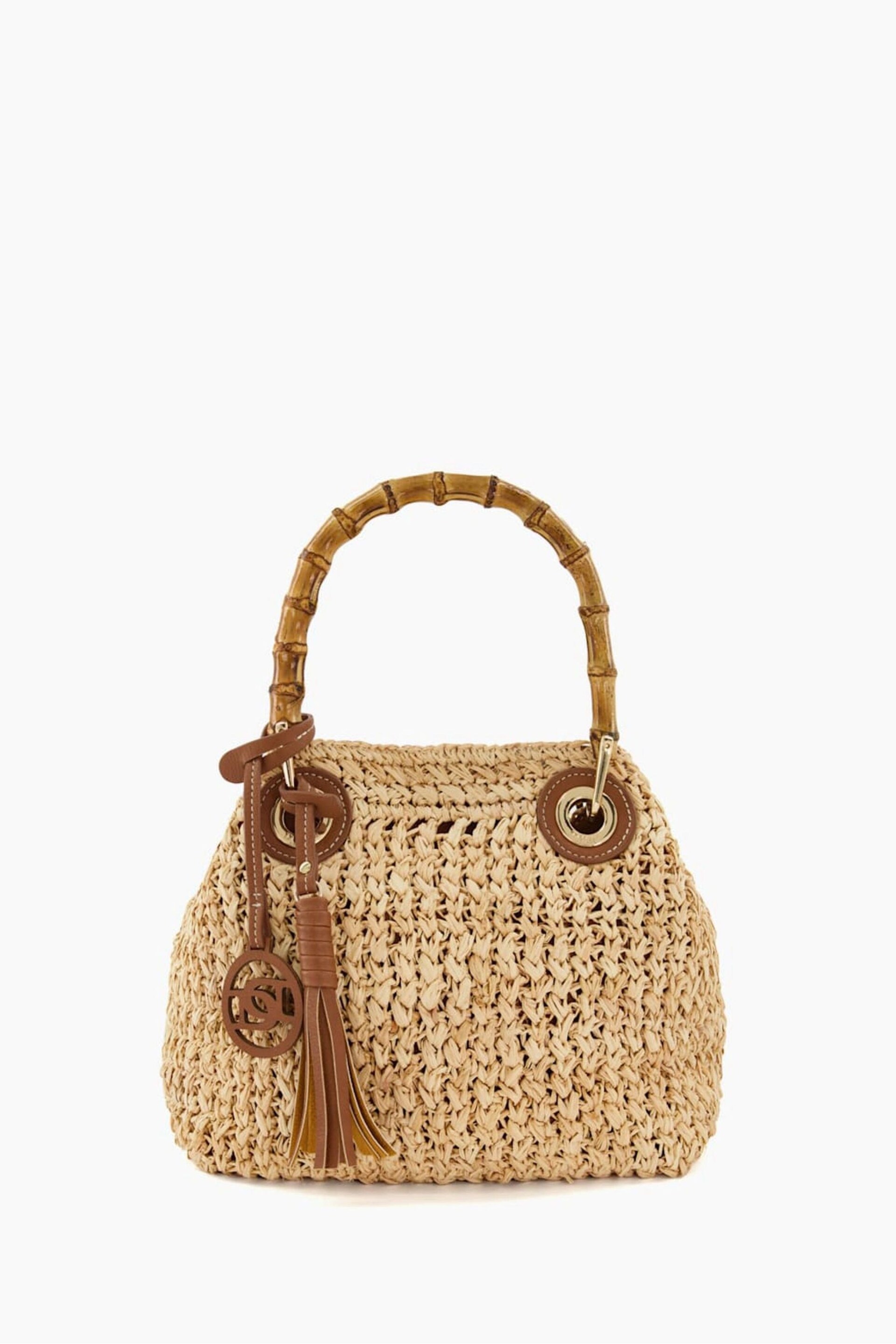 Dune London Natural Delta Bamboo Handle Bag - Image 1 of 6