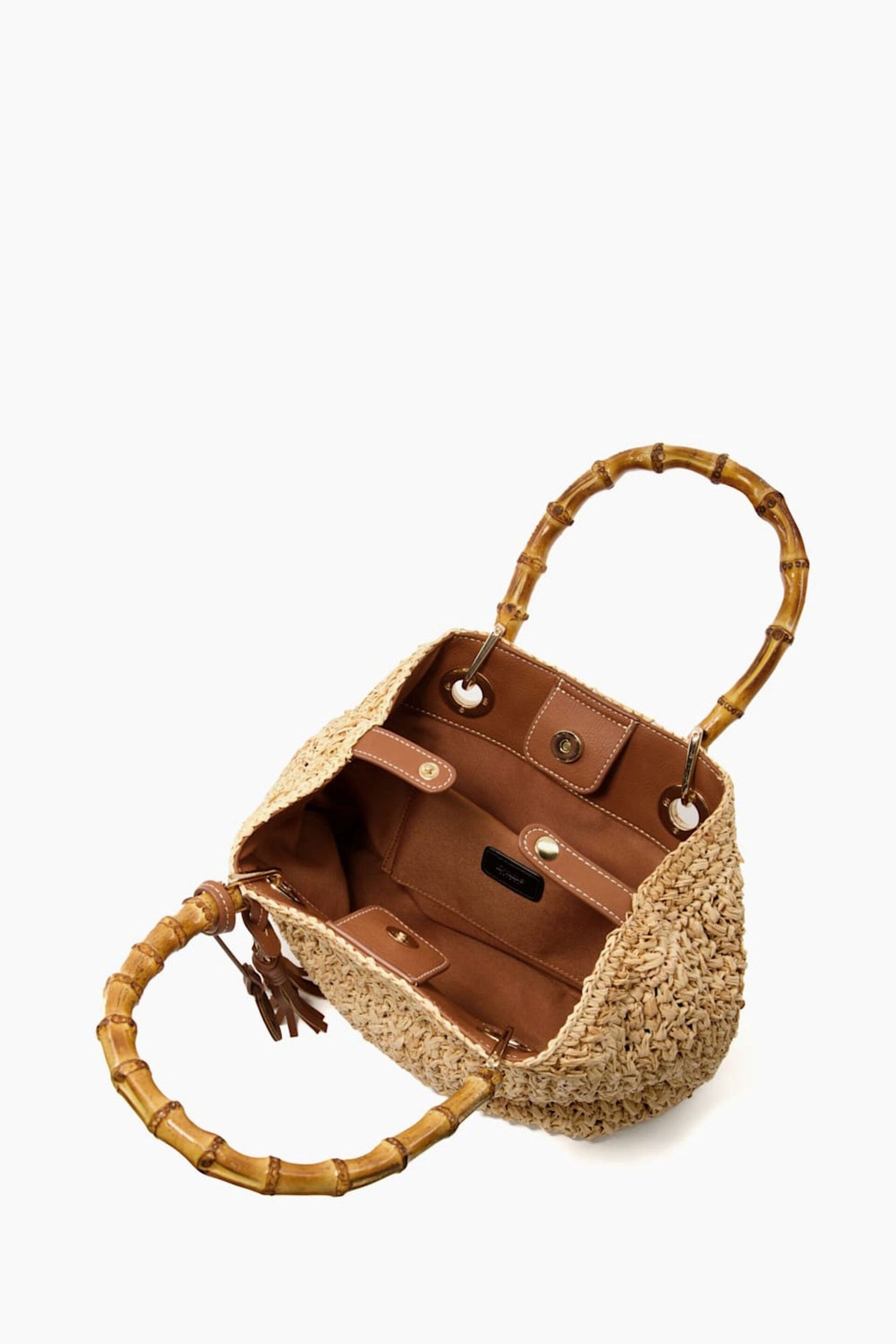 Dune London Natural Delta Bamboo Handle Bag - Image 4 of 6