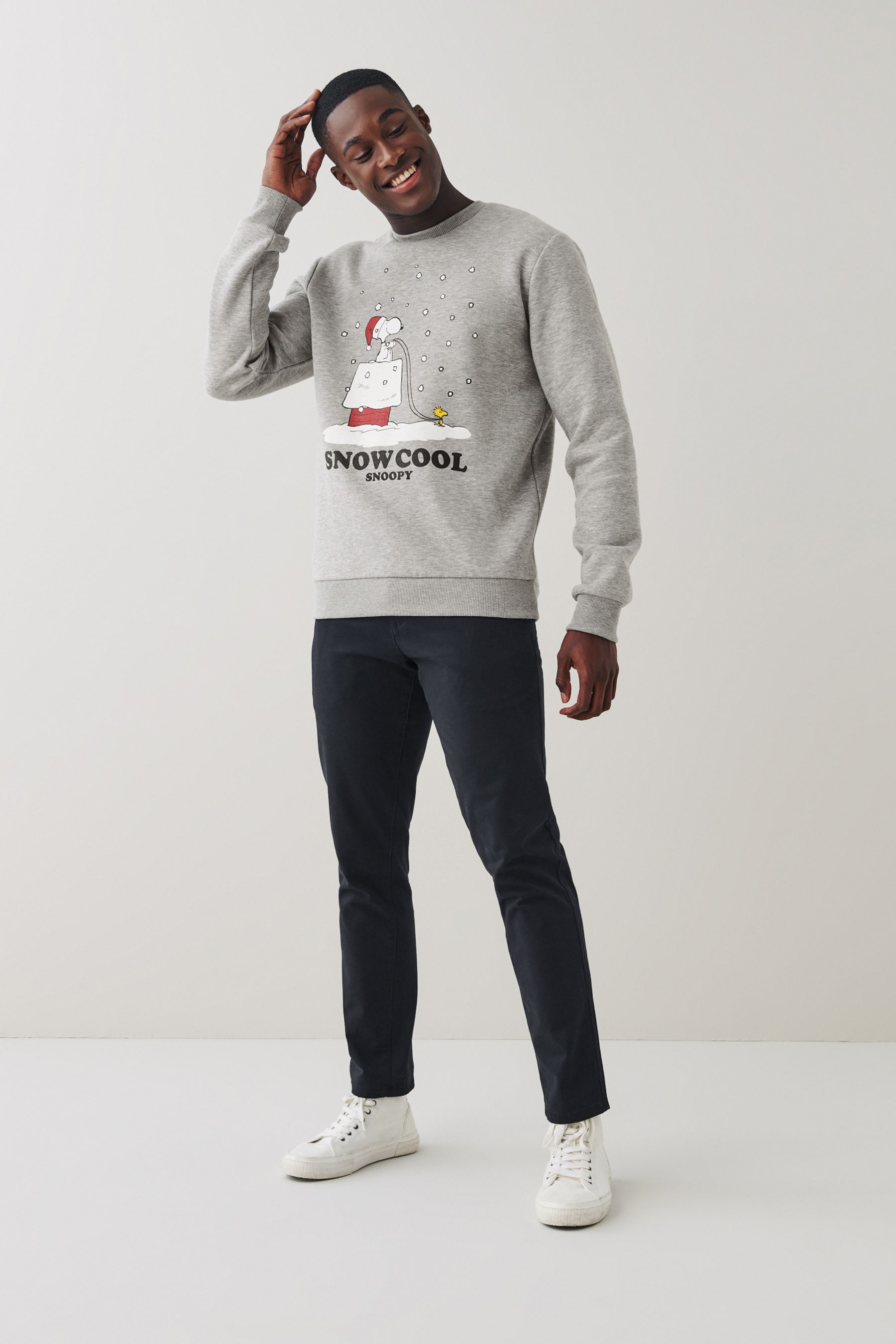 Buy Grey Christmas Snoopy Peanuts Sweatshirt Jumper from Next Lithuania