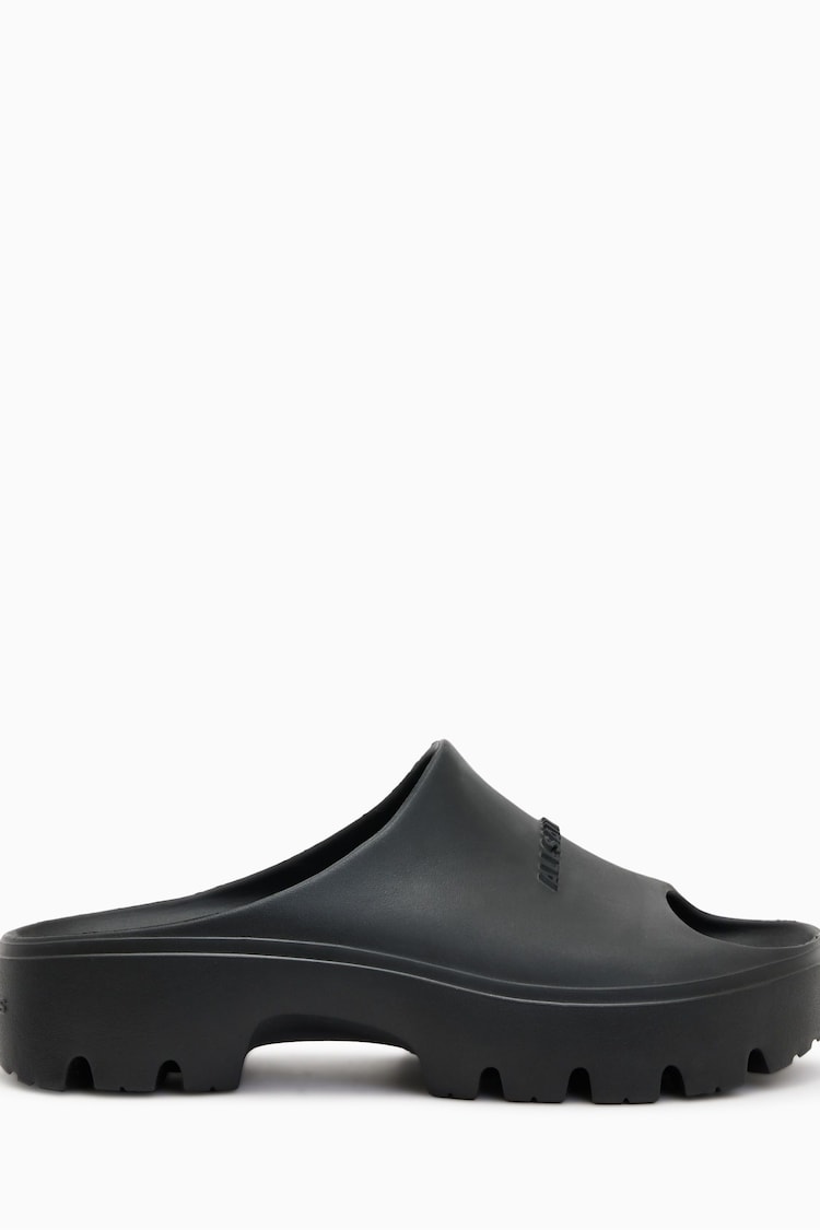 AllSaints Black Eclipse Flatform Sliders - Image 1 of 4