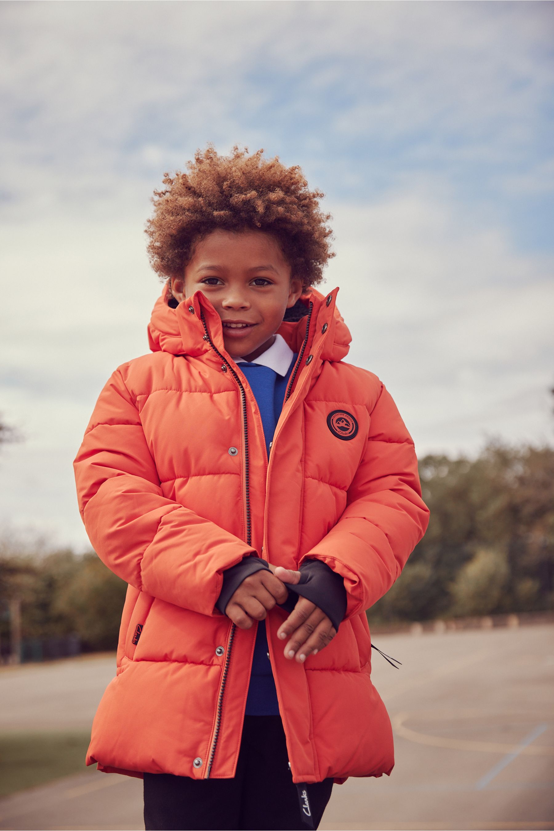 Orange boys coat deals