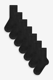 Black 7 pack cushioned footbed socks - Image 1 of 2