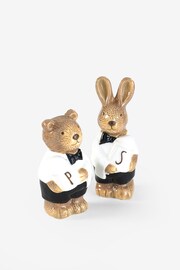 Natural Bunny and Bear Salt and Pepper Shaker Set - Image 4 of 4