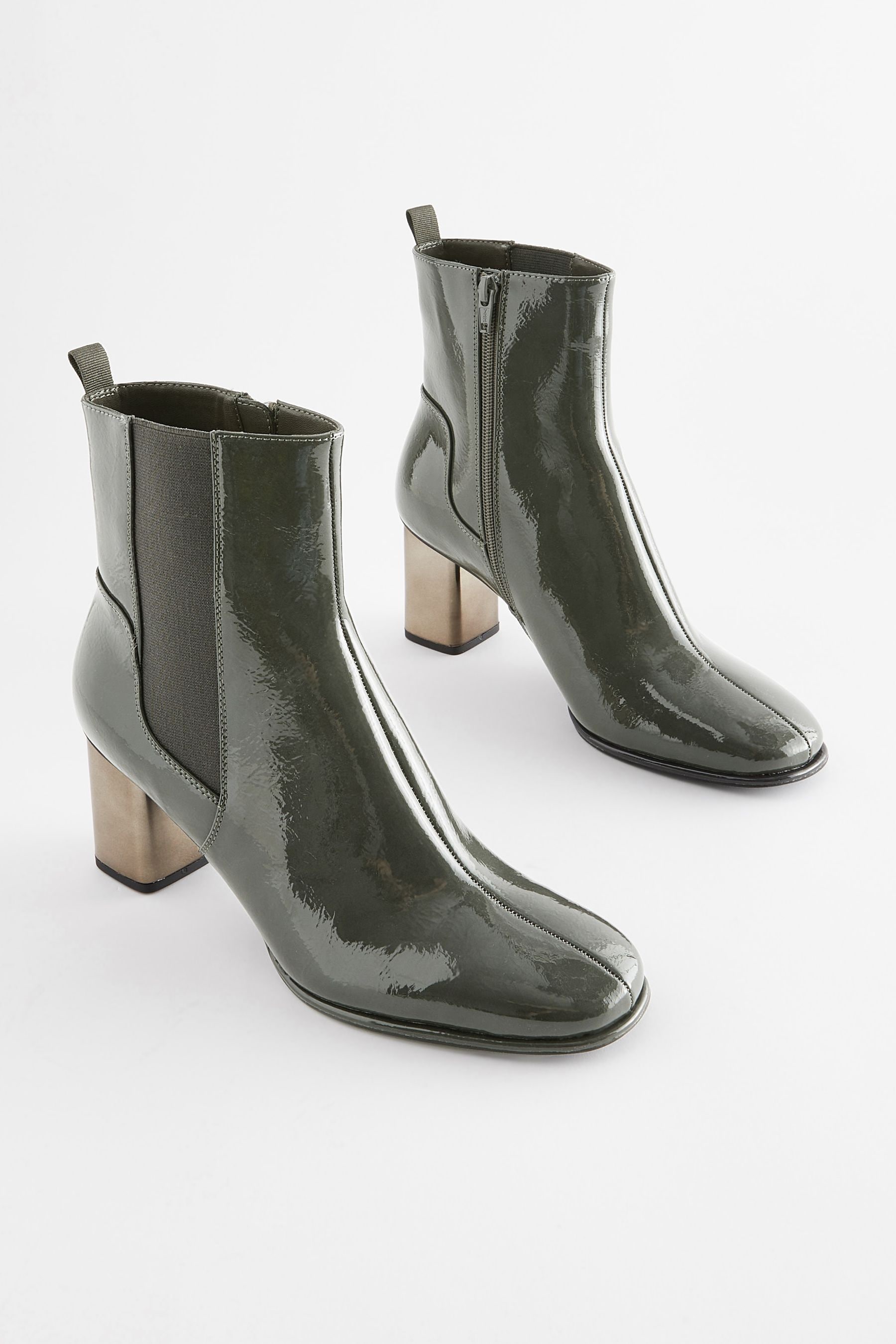 Buy Grey Forever Comfort Metal Heel Ankle Boots from Next Luxembourg