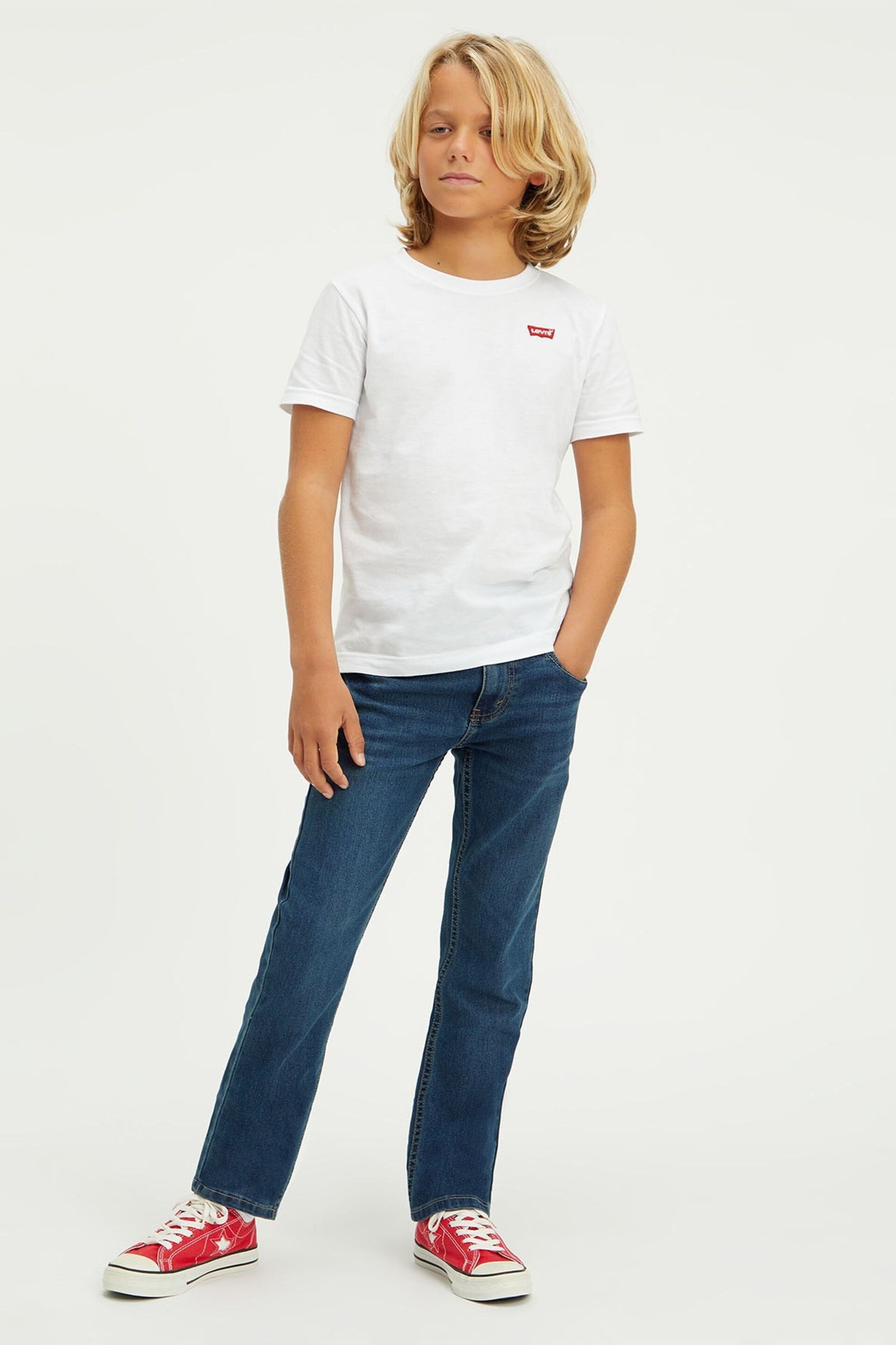 Levi's® White Small Chest Batwing Logo T-Shirt - Image 3 of 5