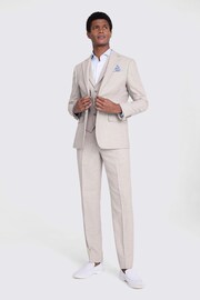 MOSS Light Grey Tailored Fit Herringbone Suit Jacket - Image 3 of 5