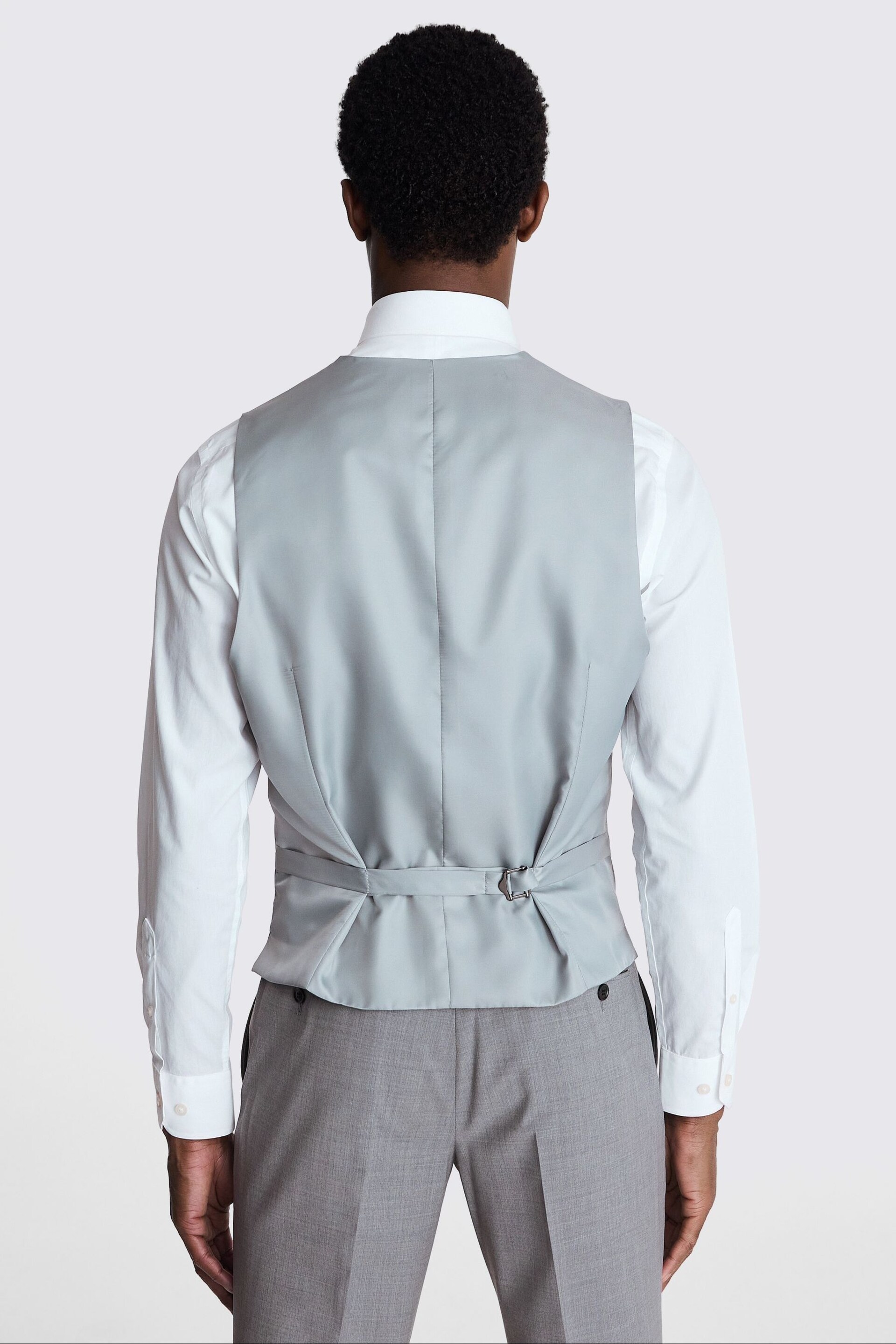 MOSS Light Grey Tailored Fit Performance Suit Waistcoat - Image 2 of 3