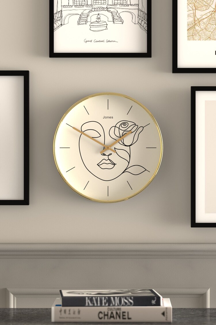 Jones Clocks Gold Gold Serena Minimal Line Art Wall Clock - Image 1 of 3