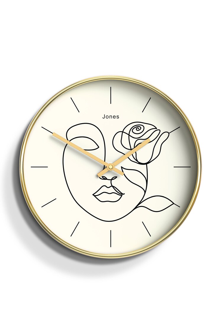 Jones Clocks Gold Gold Serena Minimal Line Art Wall Clock - Image 3 of 3