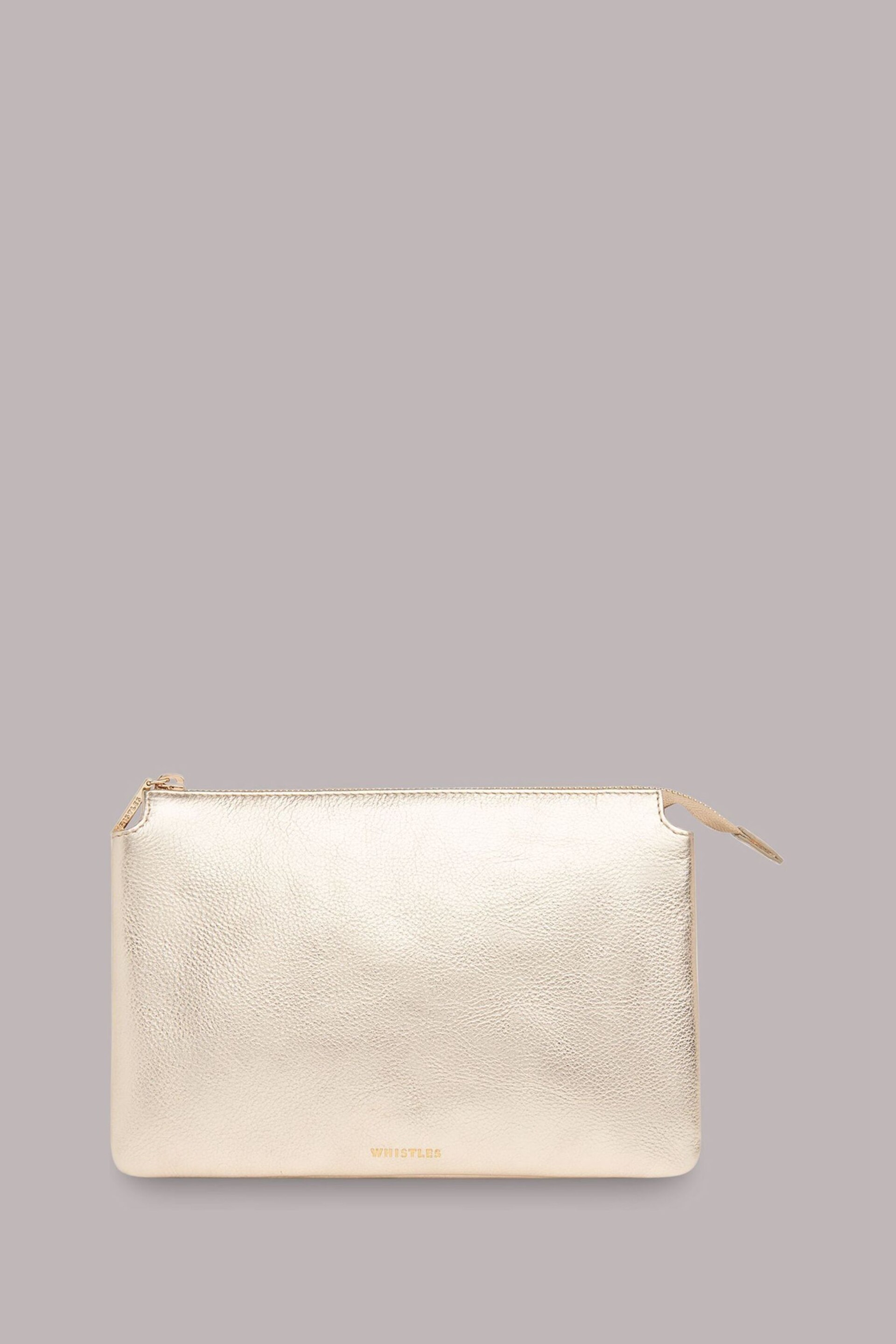 Whistles Gold Elita Double Pouch Clutch - Image 1 of 4